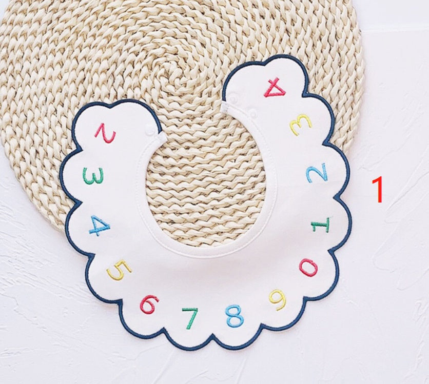 ベビー用品★赤ちゃん用品★タオルマフラー★よだれかけ★食事用ビブセット★涎掛け★2色