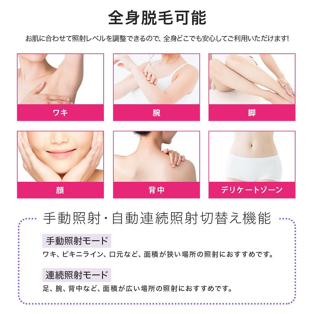 IPL脱毛器 自動照射 家庭用脱毛器 永久脱毛 サロン品質 全身ムダ毛処理 美肌機能
