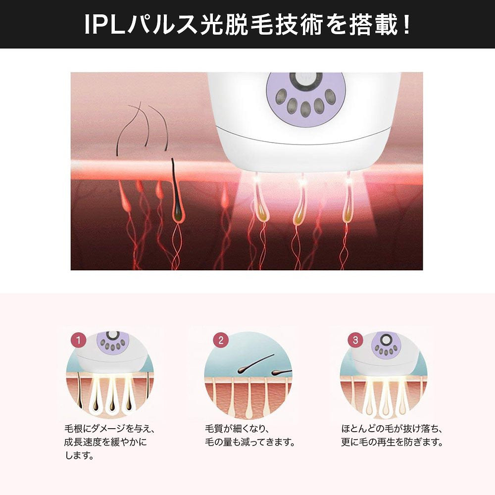 IPL脱毛器 自動照射 家庭用脱毛器 永久脱毛 サロン品質 全身ムダ毛処理 美肌機能