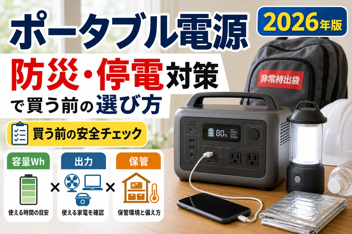 防災用ポータブル電源の容量・出力・安全確認ポイントを比較する日本語サムネイル