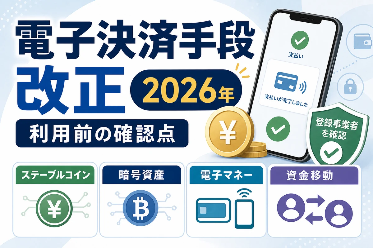 電子決済手段の改正とステーブルコイン利用前の確認点を整理する日本語サムネイル