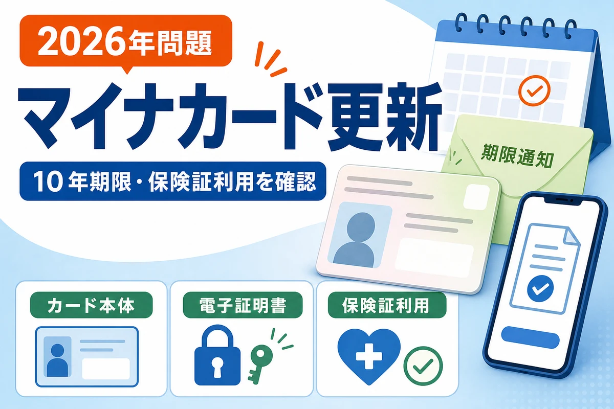 マイナンバーカード更新と10年期限を確認する日本語サムネイル